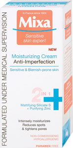 Mixa Sensitive Skin Expert hydratačný krém 2v1 proti nedokonalostiam 50 ml - Garnier Skin Naturals Pure Active zmatňujúci hydratačný krém 50 ml | Teta drogérie eshop
