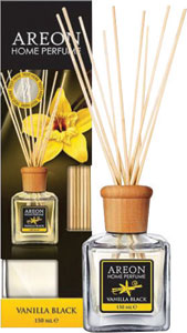 Areon osviežovač vzduchu Home Perfum Sticks Vanilla Black, 150 ml - Q-Home Domáci parfém Kráľovská Ľalia 50 ml | Teta drogérie eshop