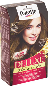 Palette Deluxe farba na vlasy Oil-Care Color 5-5 (555) Žiarivozlatý karamel 50 ml - Palette Intensive Color Creme farba na vlasy 8-77 (KI7) Intenzívny medený 50 ml | Teta drogérie eshop
