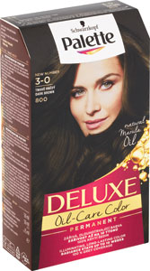 Palette Deluxe farba na vlasy Oil-Care Color 3-0 (800) Tmavohnedý 50 ml - Palette Intensive Color Creme farba na vlasy 10-0 Veľmi svetlý blond 50 ml | Teta drogérie eshop