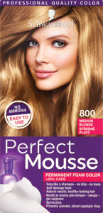 Schwarzkopf Perfect Mousse farba na vlasy 8-0 Stredný blond (800) 35 ml