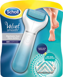 Scholl Expert Care elektrický pilník na chodidlá a extra drsná rotačná hlavica s diamantovými kryštálikmi (modrý)