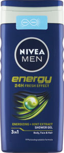 Nivea Men sprchovací gél Energy 250 ml - Nivea Men sprchovací gél Sensitive dvojbalenie 2x500 ml | Teta drogérie eshop