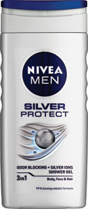 Nivea Men sprchovací gél Silver Protect 250 ml - Old Spice sprchový gél a šampón 2v1 Night panter 400 ml  | Teta drogérie eshop
