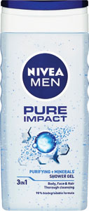 Nivea Men sprchovací gél Pure Impact 250 ml - Old Spice sprchový gél a šampón 2v1 Tiger claw 400 ml  | Teta drogérie eshop