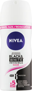 Nivea antiperspirant Black&White Clear 100 ml - Chilly gél pre intímnu hygienu Fresh 50 ml | Teta drogérie eshop