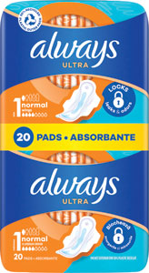 Always Ultra hygienické vložky Normal Plus 20 ks - Always Platinum hygienické vložky Night 22 ks | Teta drogérie eshop