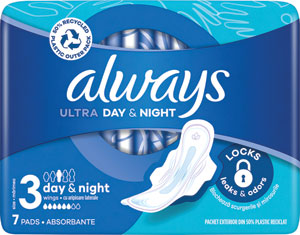 Always Ultra hygienické vložky Night 7 ks - Teta drogérie eshop