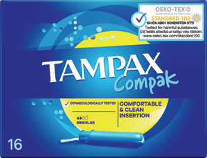 Tampax Compak tampóny s aplikátorom Regular 16 ks  - Teta drogérie eshop