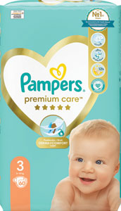 Pampers Premium detské plienky veľkosť 3 60 ks