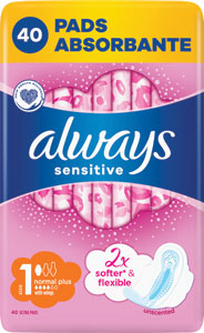 Always Ultra hygienické vložky Normal Plus Sensitive 40 ks - Always Classic Single hygienické vložky Maxi night 6 ks | Teta drogérie eshop