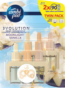 Ambi Pur 3VOL náhradná náplň MoonLight vanila 2 x 20 ml - Air Wick náplň pre aroma vaporizér Happiness 20 ml | Teta drogérie eshop