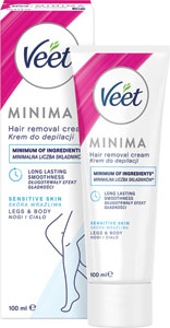 Veet Minima depilačný krém pre citlivú pokožku 100 ml - Ameté Depilačné pásky pre nohy a telo 20 ks | Teta drogérie eshop