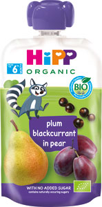 HiPPis BIO 100% ovocie  Hruška-Čierne ríbezle-Slivka 100 g