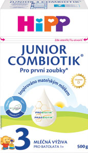 HiPP Batoľacie mlieko 3 JUNIOR Combiotik 500 g - Hami detské mlieko 36+ 600 g | Teta drogérie eshop