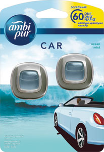 Ambi Pur Car Clip osviežovač do auta Ocean Mist 2 x 2 ml - Areon osviežovač vzduchu Pearls Vanilla Buble | Teta drogérie eshop