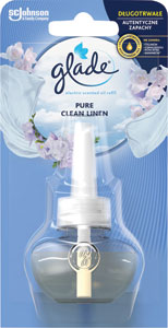 Glade elektrický osviežovač vzduchu Pure Clean Linen náhradná náplň 20 ml - Brait náplň do automatického strojčeka Fresh Linen 250 ml | Teta drogérie eshop