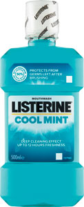 Listerine ústna voda Coolmint Mint 500 ml  - elmex ústna voda Sensitive 400 ml | Teta drogérie eshop