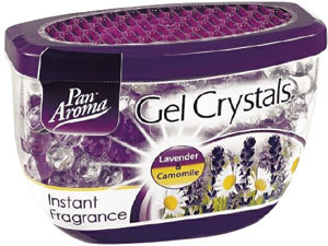 Pan Aroma gel crystals osviežovať vzduchu Lavender and Camomile 150 g - Glade gél Sensual Sandalwood&Jasmine 180 g | Teta drogérie eshop