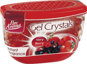 Pan Aroma gel crystals osviežovať vzduchu Very berry 150 g - Glade gél Sensual Sandalwood&Jasmine 180 g | Teta drogérie eshop