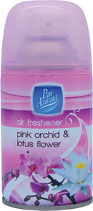 Pan Aroma air freshener osviežovať vzduchu pink orchid and lotus flower 250 ml - Glade elektrický osviežovač vzduchu Sensual Sandalwood&Jasmine náhradná náplň 20 ml | Teta drogérie eshop