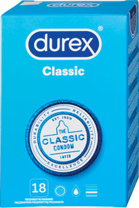 Durex kondómy Classic 18 ks - Durex intímny gél Naturals Sensitive 100 ml | Teta drogérie eshop