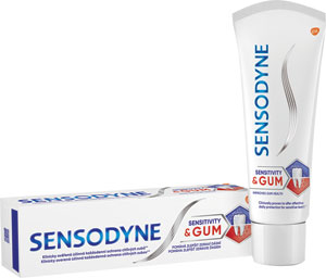 Sensodyne zubná pasta s fluoridom Sensitivity & Gum 75 ml - Sensodyne zubná pasta Repair & Protect Mint 75 ml | Teta drogérie eshop