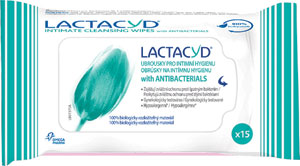 Lactacyd vlhčené utierky na intímnu hygienu Antibacterial 15 ks - Lactacyd Prebiotic Plus intímna umývacia emulzia s prebiotikami 200 ml | Teta drogérie eshop