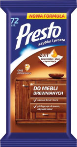 PRESTO vlhč.utierky (72ks/FOL) drevo - Teta drogérie eshop