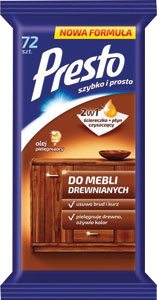 PRESTO vlhčené utierky drevo 72 ks