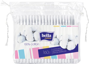 Bella Cotton hygienické vatové tyčinky 160 ks - Tip Line vatové tyčinky biologicky rozložiteľné 160 ks | Teta drogérie eshop