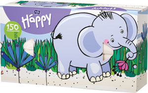 Happy vreckovky 150 ks - Tento hygienické vreckovky Natural Soft 3-vrstvový, 10x10 | Teta drogérie eshop
