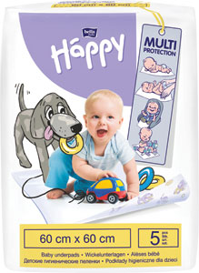 Happy podložky na prebaľovanie 5 ks - Happy Mimi detské látkové plienky biele 70x70 cm 3 ks | Teta drogérie eshop