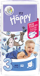 Happy detské plienky Midi 52 ks - Happy detské plienky Junior 42 ks | Teta drogérie eshop