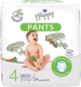 Happy detské plienkové nohavičky Maxi 24 ks - Pampers Pants plienkové nohavičky veľkosť 3 76 ks | Teta drogérie eshop