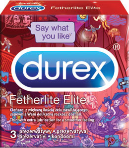 Durex kondómy Fetherlite Elite 3 ks (Emoji) - Teta drogérie eshop