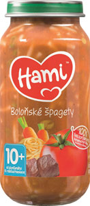 HAMI mäsovo-zeleninový príkrm Bolonské špagety 250 g, 10+ - Sunar príkrm Bio zelenina, morčacie mäso, šošovica, olivový olej 190 g | Teta drogérie eshop