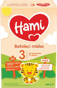 Hami batoľacie mlieko 12+  600 g - Hami pokračovacie dojčenské mlieko 6+  600 g | Teta drogérie eshop