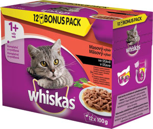 Whiskas kapsička Hydinový výber v šťave 12pack 1200 g - Reno kapsičky mačka 12x100 g | Teta drogérie eshop