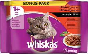 Whiskas kapsička Klasický výber so zeleninou v šťave 4x100 g