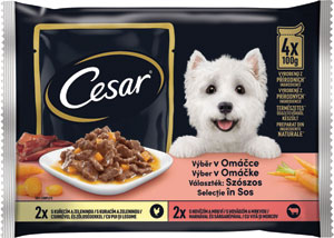 Cesar kapsička Selection v omáčke 4pack 400 g - Propesko Mistr kapsička pes hovädzie + divina 12x85 g | Teta drogérie eshop