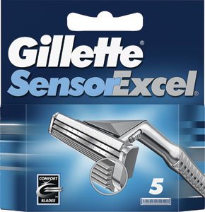 Gillette Sensor Excel náhradné hlavice 5 ks - Gillette Fusion 5 náhradné hlavice 8 ks + gél na holenie 200 ml  | Teta drogérie eshop