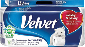 Velvet toaletný papier White 3-vrstvový 8 ks - Teta drogérie eshop