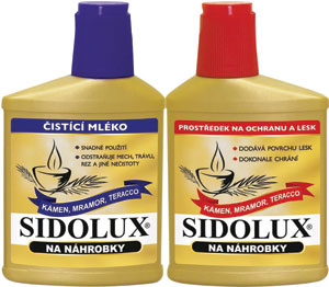 Sidolux duopack na ošetrenie náhrobných kameňov, zlatá línia (čistič + ochranný lesk) 330 ml + 250 ml