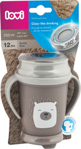 Lovi 360° hrnček drink master 9 m+ buddy bear 250 ml