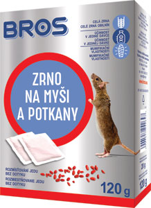 Bros zrno na myši a potkany 120 g - Protect extrudovaná kocka na myši a potkany | Teta drogérie eshop