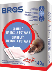 Bros granulát na myši a potkany 140 g - Protect extrudovaná kocka na myši a potkany | Teta drogérie eshop