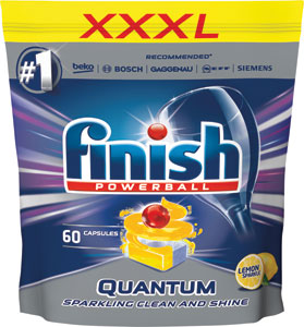 Finish Quantum tablety do umývačky riadu Lemon Sparkle 60 ks - Jar Platinum Plus tablety do umývačky riadu Citrón 116 ks | Teta drogérie eshop
