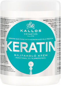 Kallos KJMN maska na vlasy s keratínom a mliečnou bielkovinou Keratín 1000 ml - Bio Keratin + argánový olej Krémová vlasová maska kelímok 260 ml | Teta drogérie eshop