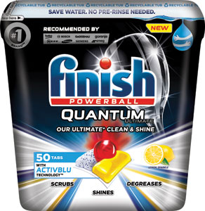 Finish Quantum Ultimate Lemon Sparkle kapsuly do umývačky riadu 50 ks - Jar Platinum Plus tablety do umývačky riadu Cool Blue 100 ks | Teta drogérie eshop